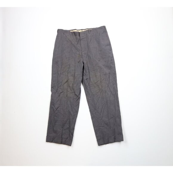 Vtg 40s 50s Rockabilly Mens 34x27 Thrashed Buckle Back Striped Wool Pants USA